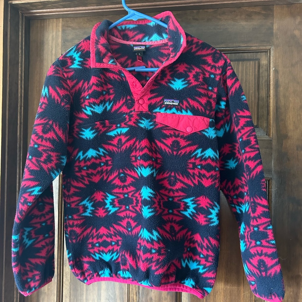 Patagonia Synchilla Fleece Pullover - Red and Teal